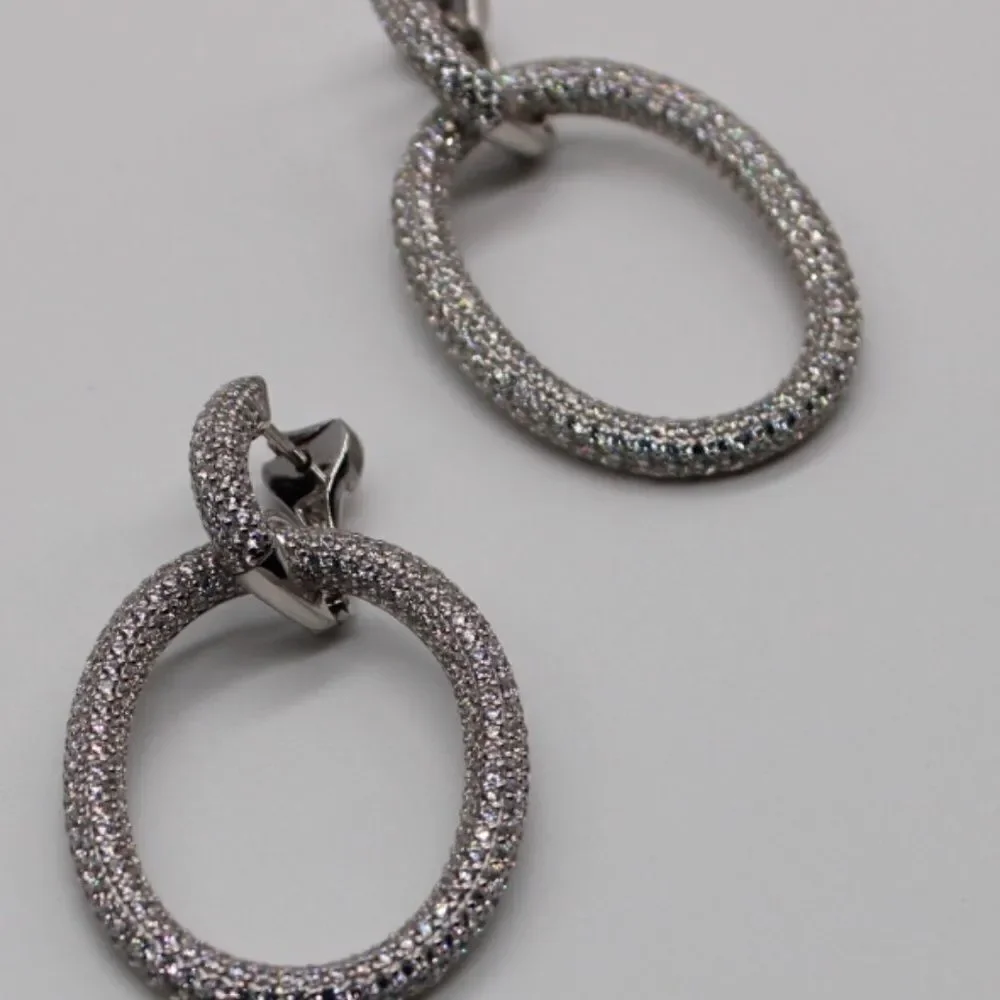 Sterling Silver oval hoop earrings